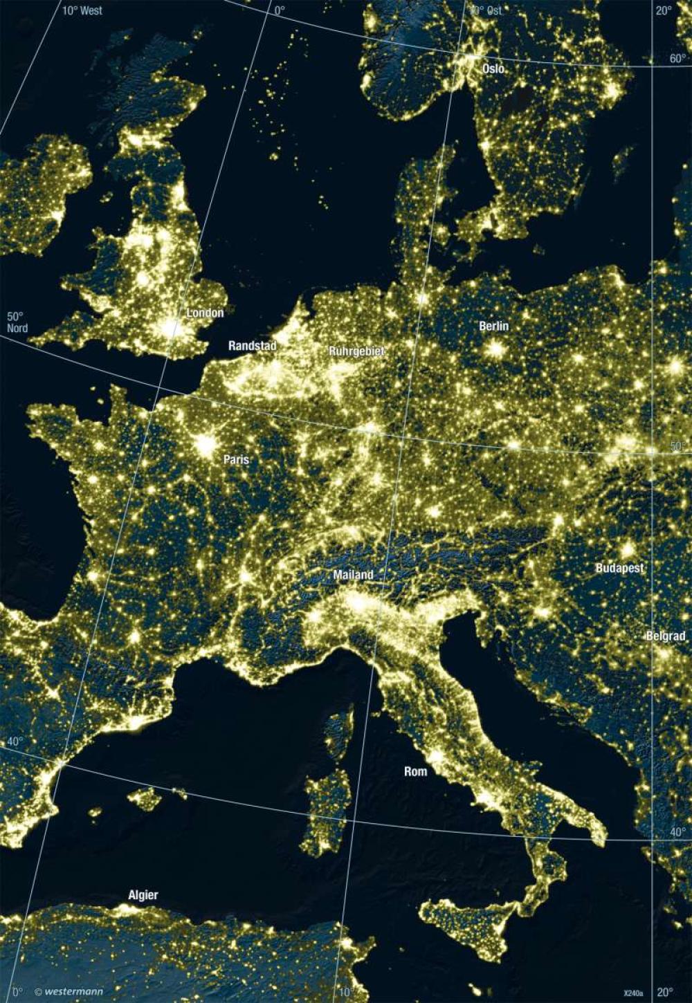 europa nachts maximale beleuchtung in europa<br />